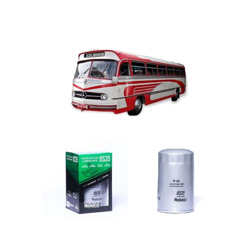FILTRO ÓLEO REDUX32 OS35 31843301 PSL301 - MERCEDES BENZ O352 6.0 L 12V OM 366 DIESEL DE 1993 A 1996
