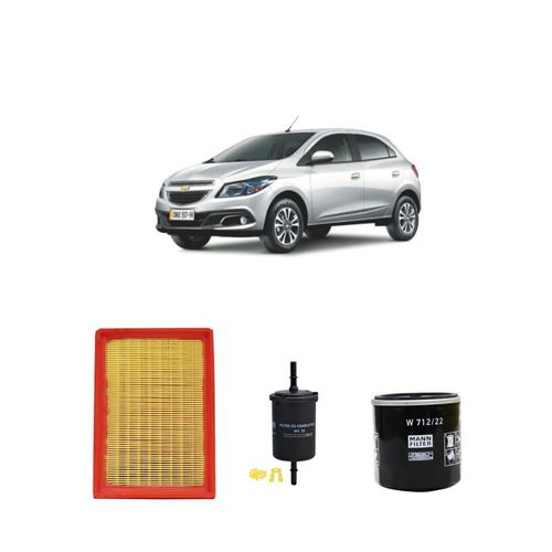Kit filtros, ar do motor, combustível e óleo lubrificante MANN - Onix 1.4 Flex 2015