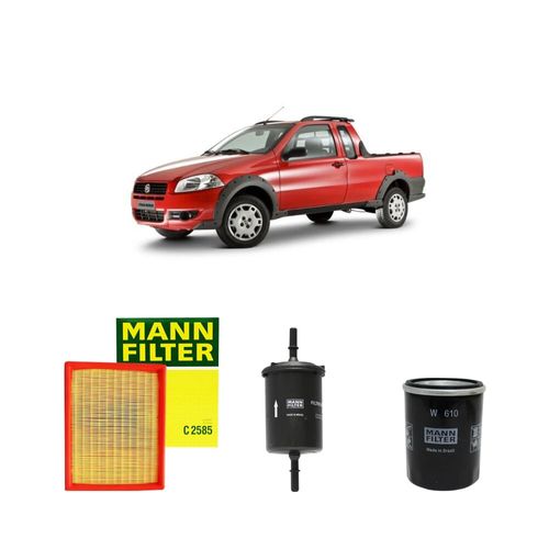 Kit filtros, ar do motor, combustível e óleo lubrificante MANN - Strada 1.4 8v Flex 2016
