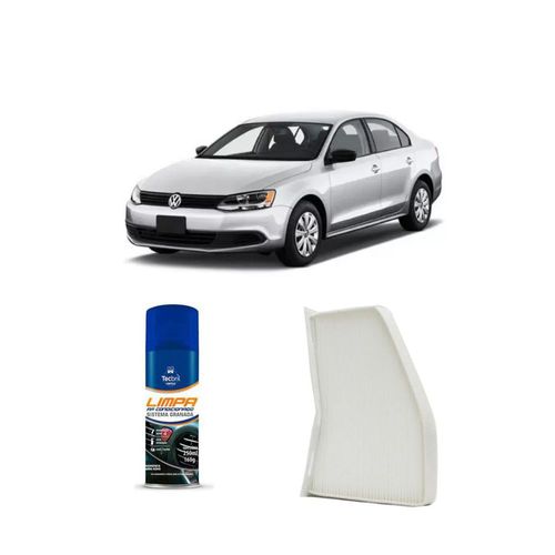 Kit Filtro De Cabine Acp309 Tecfil + Limpa Ar Condicionado Tecbril Volkswagen Jetta 1.4 16v Tsi 2016 Em Diante