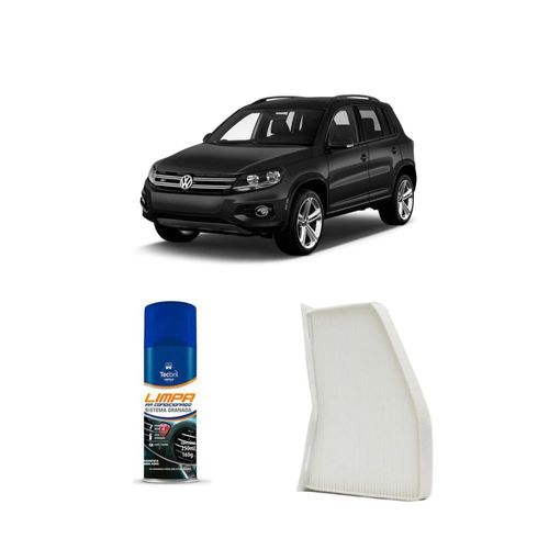 Kit Filtro De Cabine Acp309 Tecfil + Limpa Ar Condicionado Tecbril Volkswagen Tiguan 1.4 16v Tsi 2017 Em Diante