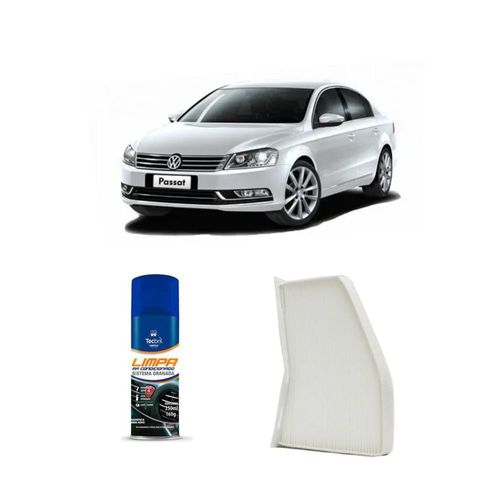 Kit Filtro De Cabine Acp309 Tecfil + Limpa Ar Condicionado Tecbril Volkswagen Passat 2.0 16v Tsi 2010 A 2014