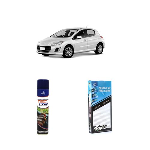 Kit filtro de cabine arc602 + limpa ar condicionado peugeot 308 2012 a 2021