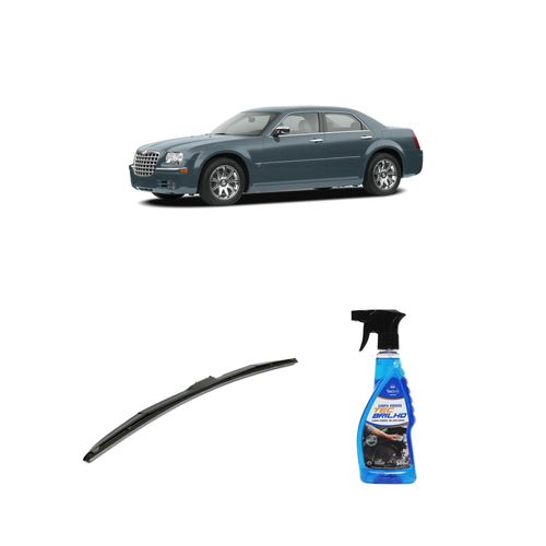 KIT LIMPA VIDROS SPRAY TECBRILHO 500ML PARA-BRISA TECBRIL + PALHETA UNIVERSAL HYBRID 24" REDUX32 CHRYSLER 300 C DE 2007 A 2016