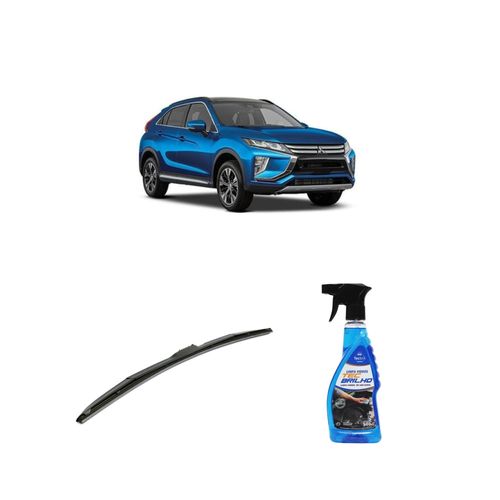 KIT LIMPA VIDROS SPRAY TECBRILHO 500ML PARA-BRISA TECBRIL + PALHETA UNIVERSAL HYBRID 24" REDUX32 ECLIPSE CROSS DE 2019 A 2022