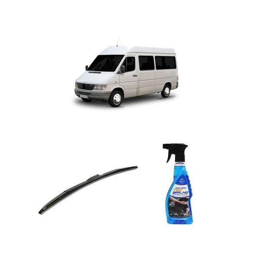 KIT LIMPA VIDROS SPRAY TECBRILHO 500ML PARA-BRISA TECBRIL + PALHETA UNIVERSAL HYBRID 24" REDUX32 SPRINTER DE 1995 A 2011