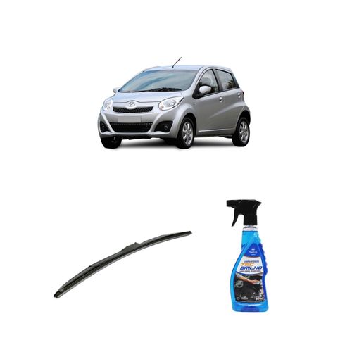 KIT LIMPA VIDROS SPRAY TECBRILHO 500ML PARA-BRISA TECBRIL + PALHETA UNIVERSAL HYBRID 24" REDUX32 JAC J2 DE 2012 A 2016