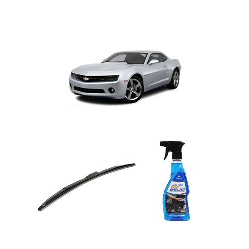 KIT LIMPA VIDROS SPRAY TECBRILHO 500ML PARA-BRISA TECBRIL + PALHETA UNIVERSAL HYBRID 24" REDUX32 CAMARO DE 2008 A 2018