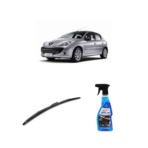 KIT LIMPA VIDROS SPRAY TECBRILHO 500ML PARA-BRISA TECBRIL + PALHETA UNIVERSAL HYBRID 24" REDUX32 PEUGEOT 207 DE 2008 A 2022