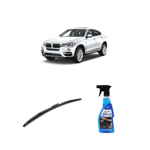 KIT LIMPA VIDROS SPRAY TECBRILHO 500ML PARA-BRISA TECBRIL + PALHETA UNIVERSAL HYBRID 24" REDUX32 BMW X6 DE 2015 A 2022