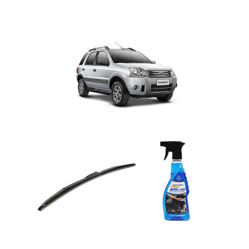 KIT LIMPA VIDROS SPRAY TECBRILHO 500ML PARA-BRISA TECBRIL + PALHETA UNIVERSAL HYBRID 24" REDUX32 ECOSPORT DE 2003 A 2004