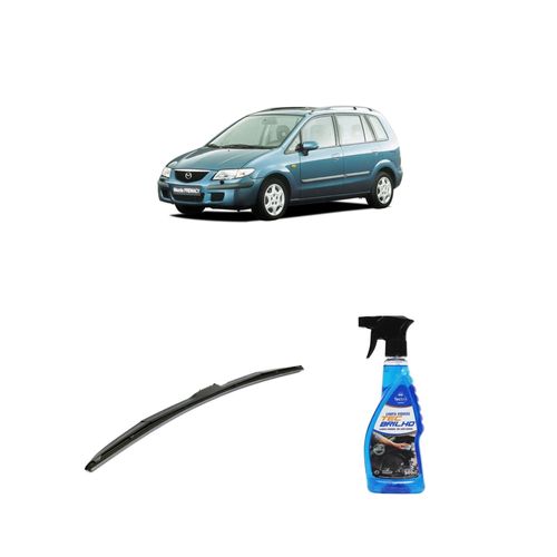 KIT LIMPA VIDROS SPRAY TECBRILHO 500ML PARA-BRISA TECBRIL + PALHETA UNIVERSAL HYBRID 24" REDUX32 PREMACY DE 1999 A 2022