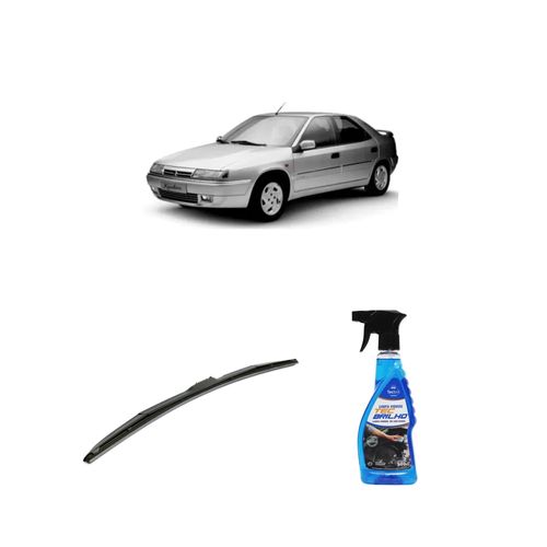 KIT LIMPA VIDROS SPRAY TECBRILHO 500ML PARA-BRISA TECBRIL + PALHETA UNIVERSAL HYBRID 24" REDUX32 XANTIA DE 1993 A 2001