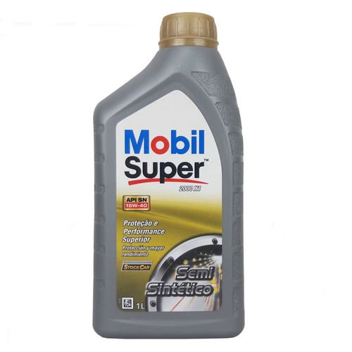 Óleo Lubrificante do Motor Mobil Super 2000 X1 API SN 15W40 Semi Sintético 1L
