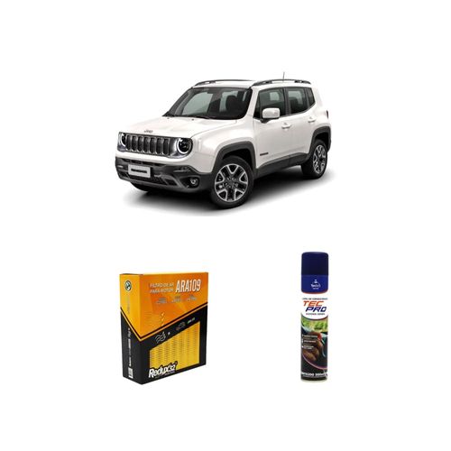KIT FILTRO DE AR ARA109 + LIMPA AR CONDICIONADO RENEGADE 2.0 16V 170CV DIESEL (SPORT / LONGITUDE / TRAILHALK) - AUTOMÁTICO / MECÂNICO DE 2015 A 2021