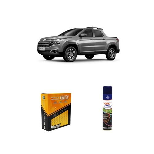 KIT FILTRO DE AR ARA109 + LIMPA AR CONDICIONADO TORO 1.8 16V FLEX FREEDOM / OPENING EDITION - AUTOMÁTICO DE 2016 A 2021