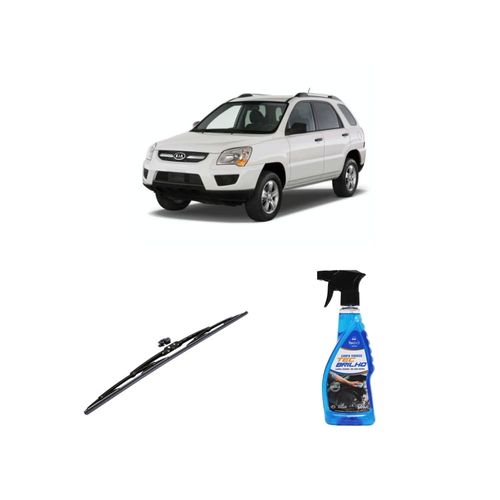 KIT LIMPA VIDROS SPRAY TECBRILHO 500ML PARA-BRISA TECBRIL + PALHETA UNIVERSAL FORTLINE 24" REDUX32 SPORTAGE DE 2009 A 2016