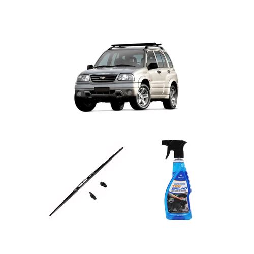 KIT LIMPA VIDROS SPRAY TECBRILHO 500ML PARA-BRISA TECBRIL + PALHETA UNIVERSAL FORTLINE 19'' REDUX32 TRACKER DE 2000 A 2009