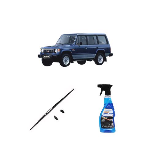 KIT LIMPA VIDROS SPRAY TECBRILHO 500ML PARA-BRISA TECBRIL + PALHETA UNIVERSAL FORTLINE 19'' REDUX32 PAJERO DE 1990 A 2003