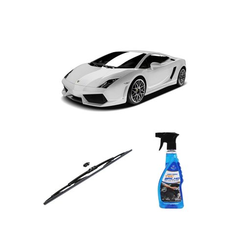 KIT LIMPA VIDROS SPRAY TECBRILHO 500ML PARA-BRISA TECBRIL + PALHETA UNIVERSAL FORTLINE 26" REDUX32 GALLARDO DE 2010 A 2022