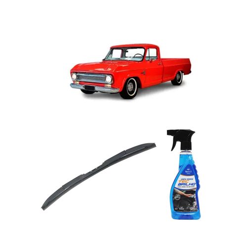 Kit Limpa Vidros Spray Tecbrilho 500mL Para-Brisa Tecbril + Palheta Totalclip Hybrid 16" Redux32 Chevrolet A10 de 1967 a 1995