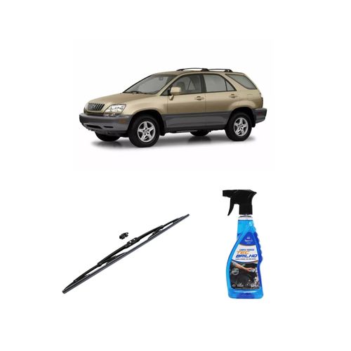 KIT LIMPA VIDROS SPRAY TECBRILHO 500ML PARA-BRISA TECBRIL + PALHETA UNIVERSAL FORTLINE 26" REDUX32 LEXUS RX DE 2003 A 2022