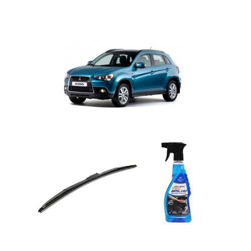 KIT LIMPA VIDROS SPRAY TECBRILHO 500ML PARA-BRISA TECBRIL + PALHETA UNIVERSAL HYBRID 24" REDUX32 ASX DE 2011 A 2022