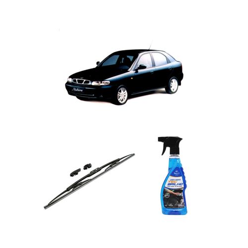 KIT LIMPA VIDROS SPRAY TECBRILHO 500ML PARA-BRISA TECBRIL + PALHETA UNIVERSAL FORTLINE 20'' REDUX32 NUBIRA DE 1997 A 2003