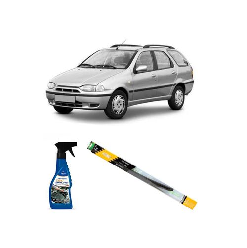 KIT LIMPA VIDROS SPRAY TECBRILHO 500ML PARA-BRISA TECBRIL + PALHETA UNIVERSAL HYBRID 22" REDUX32 PALIO WEEKEND DE 1996 A 2022