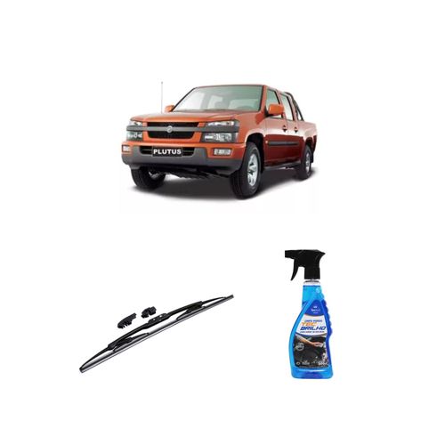 KIT LIMPA VIDROS SPRAY TECBRILHO 500ML PARA-BRISA TECBRIL + PALHETA UNIVERSAL FORTLINE 18'' REDUX32 PLUTUS DE 2011 A 2021