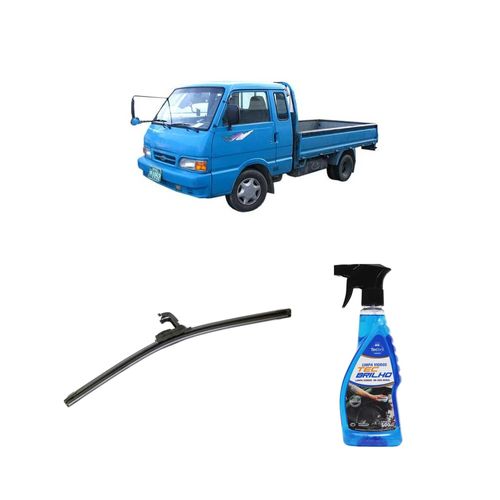 Kit Limpa Vidros Spray Tecbrilho 500mL Para-Brisa Tecbril + Palheta Flex Sportline Universal 16'' Redux32 BONGO K2400 de 1995 a 1999