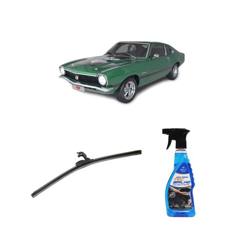 Kit Limpa Vidros Spray Tecbrilho 500mL Para-Brisa Tecbril + Palheta Flex Sportline Universal 16'' Redux32 MAVERICK de 1973 a 1979