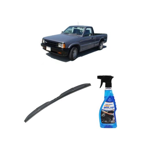 Kit Limpa Vidros Spray Tecbrilho 500mL Para-Brisa Tecbril + Palheta Totalclip Hybrid 16" Redux32 Mazda PICK-UP B2200 de 1990 a 1997