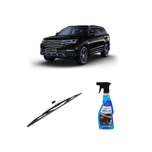 KIT LIMPA VIDROS SPRAY TECBRILHO 500ML PARA-BRISA TECBRIL + PALHETA UNIVERSAL FORTLINE 26" REDUX32 LIFAN X80 DE 2019 A 2022