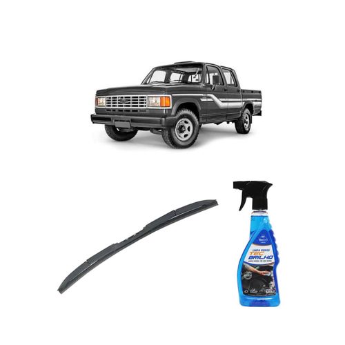 Kit Limpa Vidros Spray Tecbrilho 500mL Para-Brisa Tecbril + Palheta Totalclip Hybrid 16" Redux32 Chevrolet A20 de 1985 a 1997