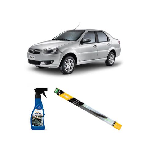 KIT LIMPA VIDROS SPRAY TECBRILHO 500ML PARA-BRISA TECBRIL + PALHETA UNIVERSAL HYBRID 22" REDUX32 SIENA DE 1996 A 2016