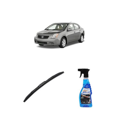 KIT LIMPA VIDROS SPRAY TECBRILHO 500ML PARA-BRISA TECBRIL + PALHETA UNIVERSAL HYBRID 26" REDUX32 SENTRA DE 2008 A 2013