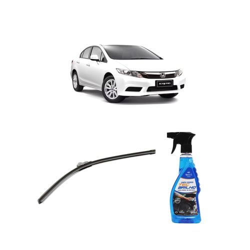 Kit Limpa Vidros Spray Tecbrilho 500mL Para-Brisa Tecbril + Palheta Flex Sportline Universal 26" Redux32 CIVIC de 2012 a 2016