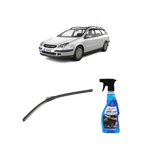 Kit Limpa Vidros Spray Tecbrilho 500mL Para-Brisa Tecbril + Palheta Flex Sportline Universal 26" Redux32 Citroen C5 BREAK de 2001 a 2004
