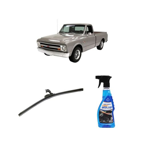 Kit Limpa Vidros Spray Tecbrilho 500mL Para-Brisa Tecbril + Palheta Flex Sportline Universal 16'' Redux32 Chevrolet C10 de 1967 a 1995