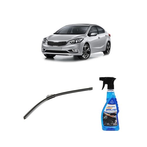 Kit Limpa Vidros Spray Tecbrilho 500mL Para-Brisa Tecbril + Palheta Flex Sportline Universal 26" Redux32 CERATO de 2013 a 2019