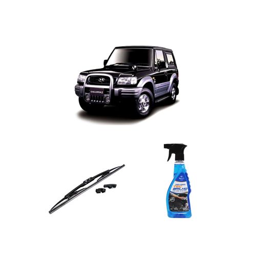 KIT LIMPA VIDROS SPRAY TECBRILHO 500ML PARA-BRISA TECBRIL + PALHETA UNIVERSAL FORTLINE 17" REDUX32 GALLOPER II DE 1997 A 2002