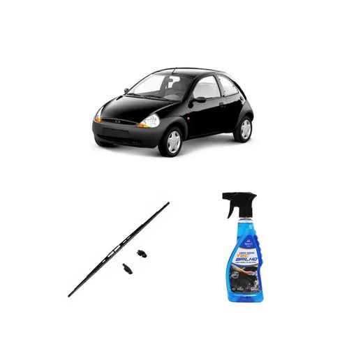 KIT LIMPA VIDROS SPRAY TECBRILHO 500ML PARA-BRISA TECBRIL + PALHETA UNIVERSAL FORTLINE 19'' REDUX32 KA DE 1997 A 2009