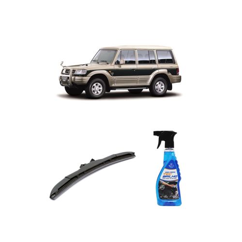 KIT LIMPA VIDROS SPRAY TECBRILHO 500ML PARA-BRISA TECBRIL + PALHETA UNIVERSAL HYBRID 17" REDUX32 GALLOPER II DE 1997 A 2002
