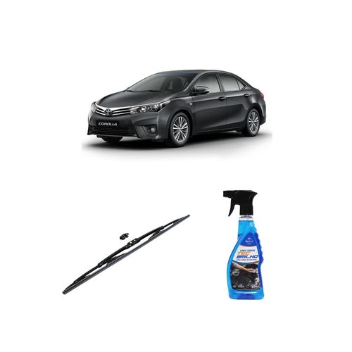KIT LIMPA VIDROS SPRAY TECBRILHO 500ML PARA-BRISA TECBRIL + PALHETA UNIVERSAL FORTLINE 26" REDUX32 COROLLA DE 2015 A 2022