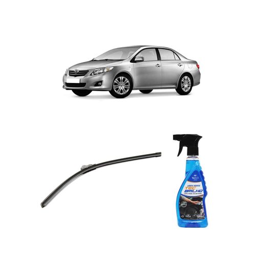 Kit Limpa Vidros Spray Tecbrilho 500mL Para-Brisa Tecbril + Palheta Flex Sportline Universal 26" Redux32 COROLLA de 2009 a 2014