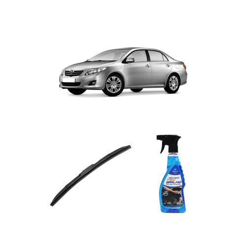 KIT LIMPA VIDROS SPRAY TECBRILHO 500ML PARA-BRISA TECBRIL + PALHETA UNIVERSAL HYBRID 26" REDUX32 COROLLA DE 2009 A 2014