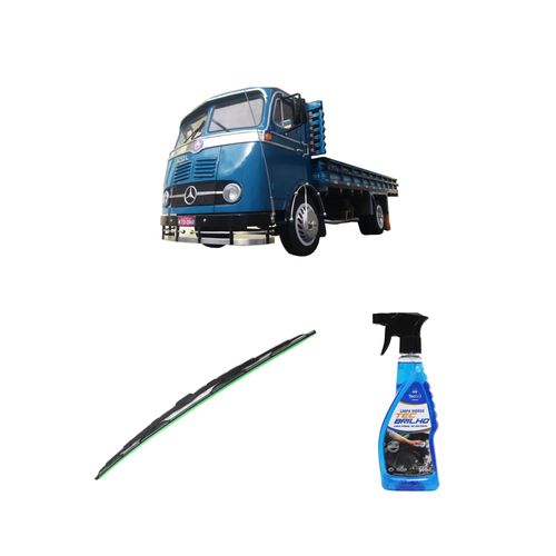 Kit Limpa Vidros Spray Tecbrilho 500mL Para-Brisa Tecbril + Palheta Totalclip Truck 24" Redux32 Mercedes Benz Cara Chata de 1988 em diante