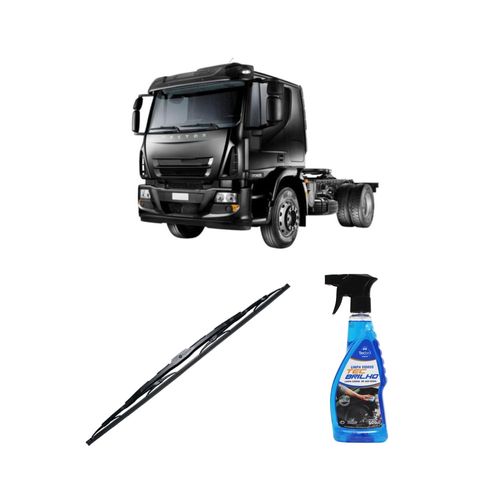 Kit Limpa Vidros Spray Tecbrilho 500mL Para-Brisa Tecbril + Palheta Totalclip Truck New 26" Redux32 Iveco STRADALE 240E25 de 2011 em diente