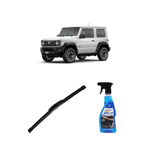 Kit Limpa Vidros Spray Tecbrilho 500mL Para-Brisa Tecbril + Palheta New Sportline 16" Redux32 Sukuzi JIMNY SIERRA de 2021 em diante